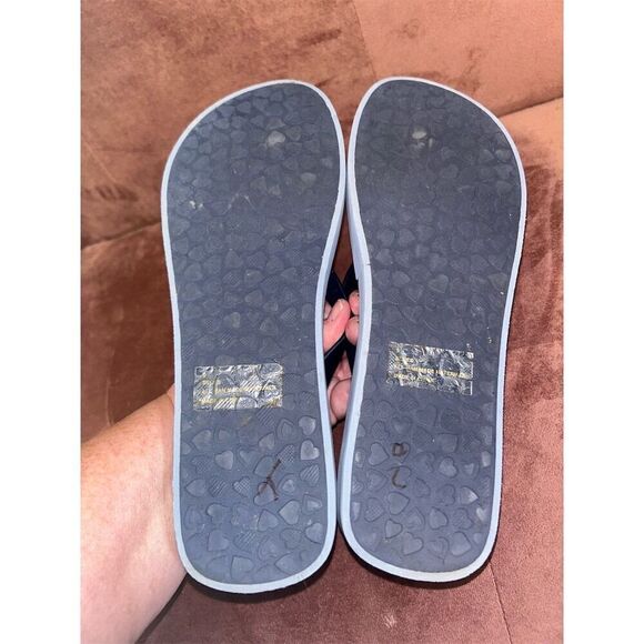 Brighton Women's Size 8 Navy Wedge Flip Flops Starfish Adornment - Picture 7 of 7